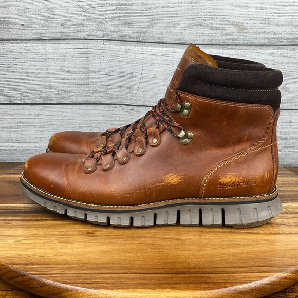 Cole Haan ZEROGRAND Waterproof Hiker Boot British Tan C30405 Men’s Shoe Size 10 - Picture 1 of 14